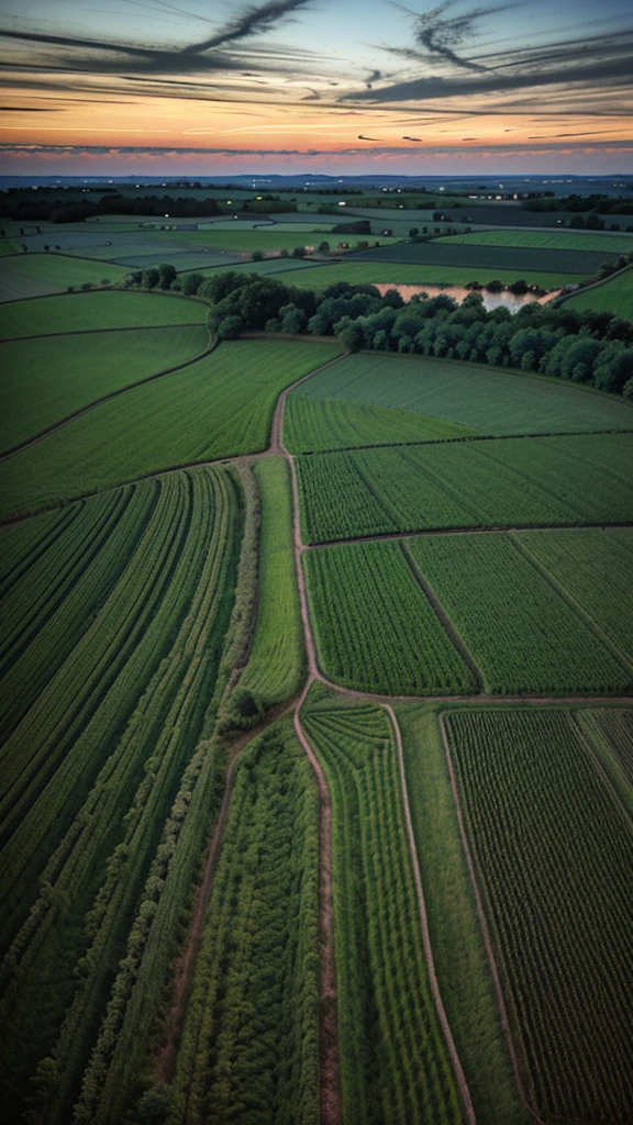 Night landscape in the countryside。It feels fantastical