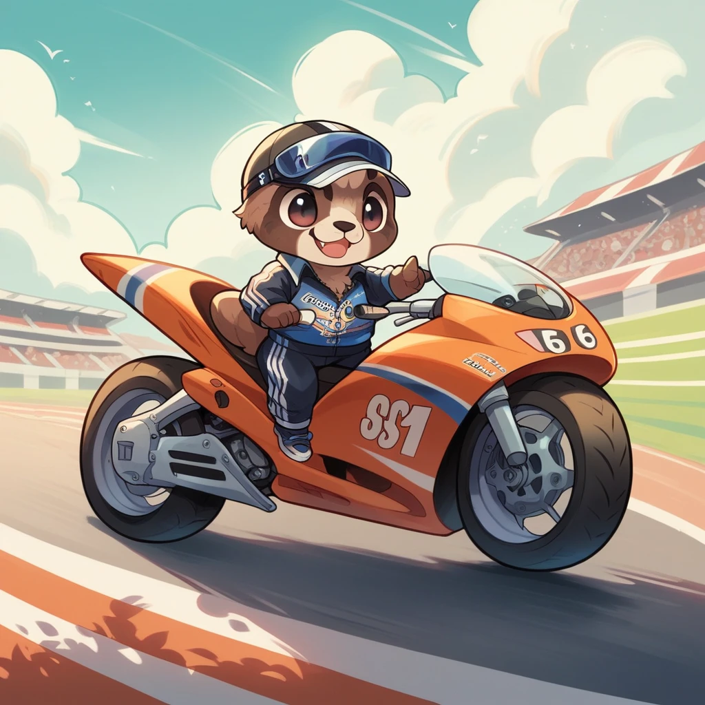 animal,chibi,sloth,sport,racing,biker