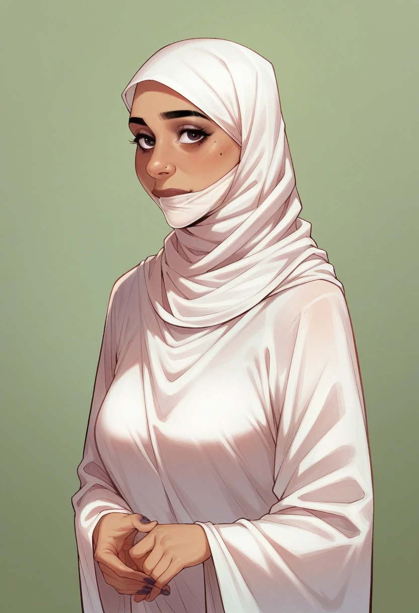 White Muslim girl with hijab