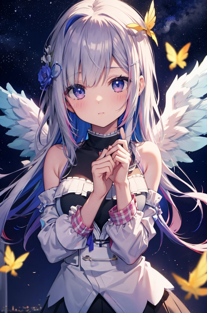 Night Sky、Falling、fluttering angel wings、