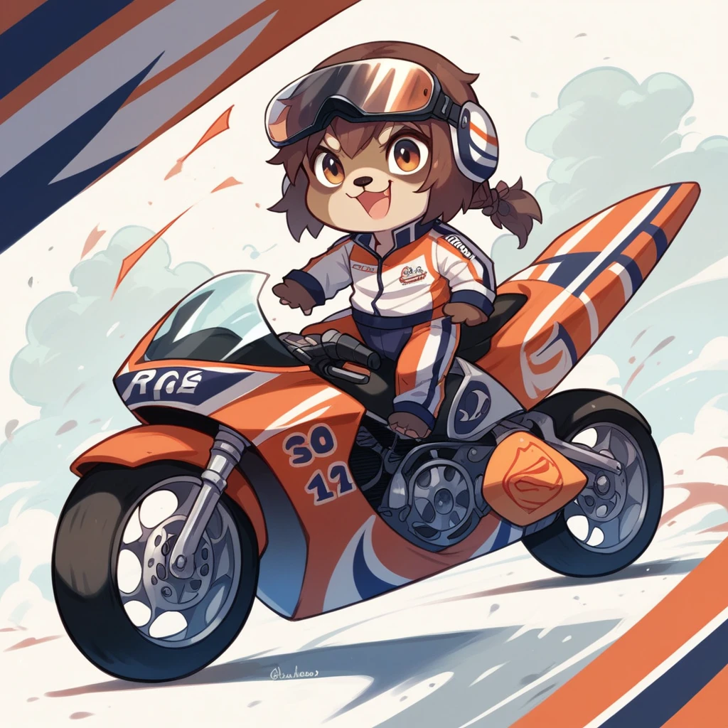 animal,chibi,sloth,sport,racing,biker,racing suit