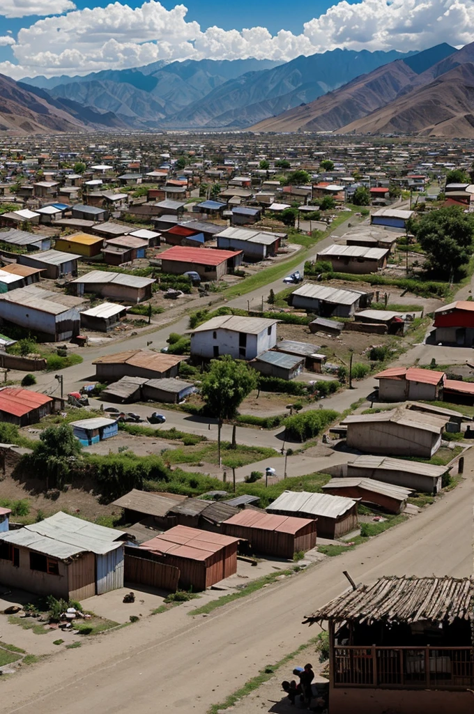 A neighborhood located around Abancay. Poverty and marginalization scenario. It represents the contrast between urban reality and rural reality..