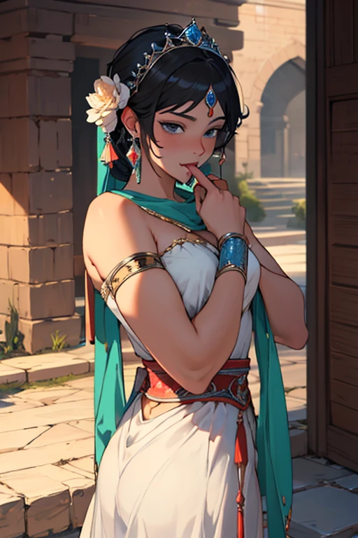 ((best quality)), ((masterpiece)), (detailed), Princess Jasmin, oral rape
