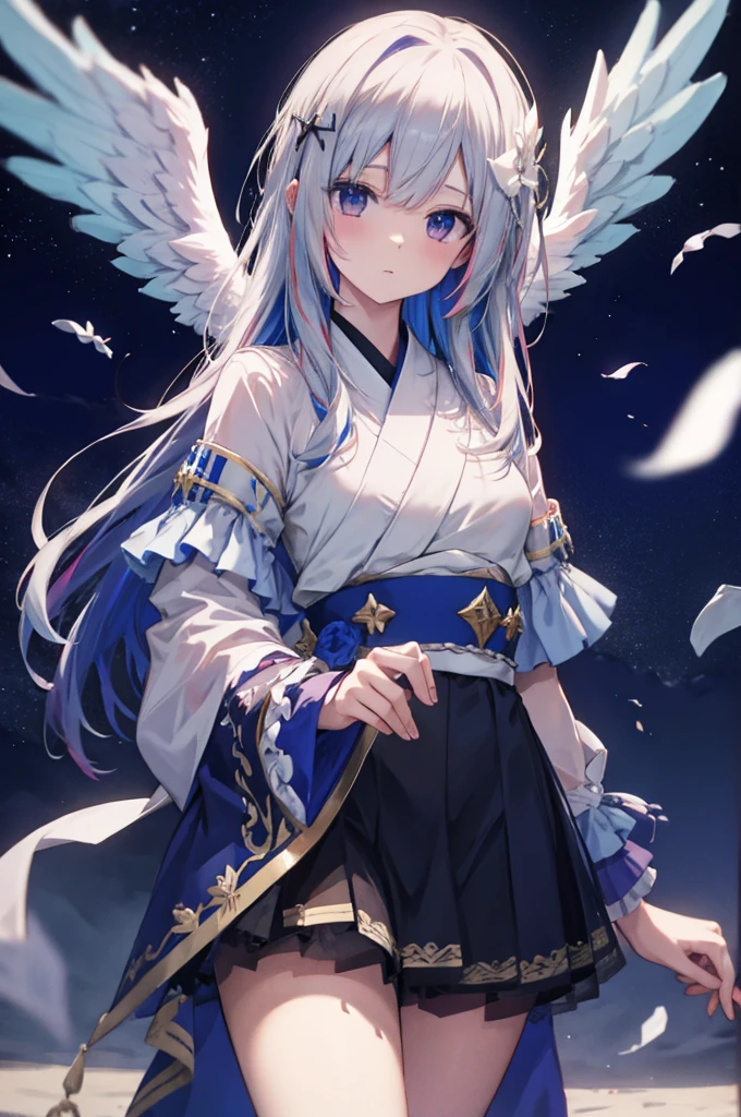 Night Sky、Falling、fluttering angel wings、