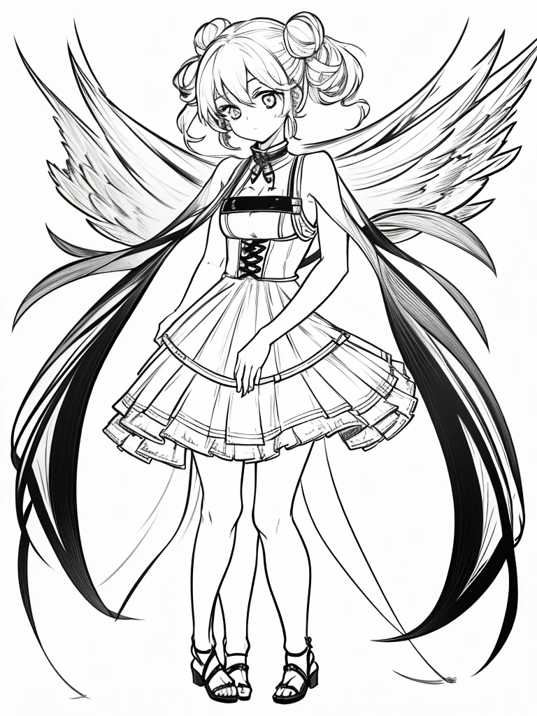 draw a full body girl with hair up and with dark circles in the style of Boku no hero