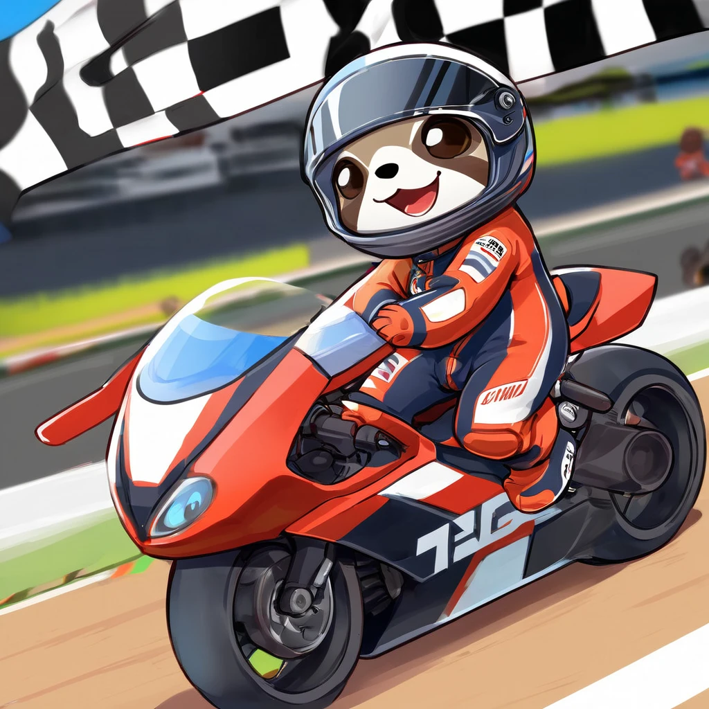 animal,chibi,sloth,sport,racing,biker,racing suit