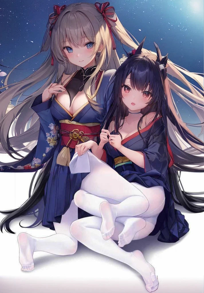 Two cute girls playing,Second Dimension,Japanese anime style,JK Student