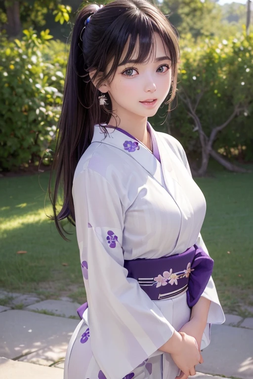 #基本
女の子がphotographのポーズをとっている, ((One Girl)), (((Baby Face:1.3)) + ((cute:1.3))),
break
#Clothing Accessories
(((Purple and white)yukata:1.4) : Striped pattern + The skirt is long + Blue Belt:1.4 + Long sleeve + Wide sleeves),
red gemstone earrings,
break
#Features
((Blonde)), (Curly hair), (ponytail : Long Hair + Full hair + Hair blowing in the wind),
(Droopy eyes, blue eyes), (Very small breasts),
break
#background environment
(noon, (Sunny tropical beach)),
#Facial Expression Pose
((smile + Teeth are visible + Laughing with your mouth open), (Walking happily along the coastline)),
#composition
((To the camera, Focus from the front, Cowboy Shot)),
break
#Body parts elements Slim figure,
(Detailed Hair, Beautiful Hair, Shiny Hair),
(double eyelid, Long eyelashes),
(Expression of fine eyes, Beautiful and delicate eyes, Sparkling eyes, Eye Reflexes, Glitter Eyeliner),
(Human Ear),
(Beautiful Nose, Thin Nose),
(Glossy Lips, Beautiful Lips, Thick lips, Glossy Lips, Natural Cheeks),
(Detailed face, Symmetrical facial features),
(Detailed skin, Textured skin, Beautiful Skin, Glowing Skin),
break
#quality
(((最高quality)), ((masterpiece)), ((Very detailed))), ((High resolution)), (Photorealistic),
(Realistic, photo-Realistic:1.37), (Anatomically correct),
((RAWphotograph)), (8k), (photograph), (3DCG),