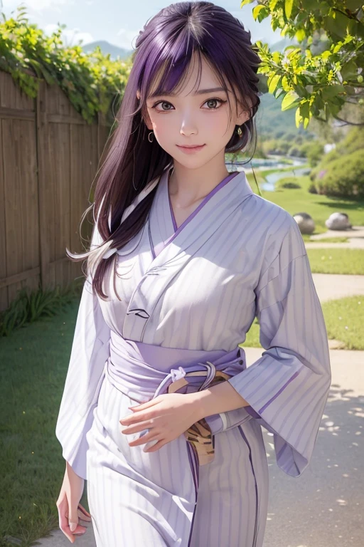 #基本
女の子がphotographのポーズをとっている, ((One Girl)), (((Baby Face:0.6)) + ((cute:1.3))),
break
#Clothing Accessories
(((Purple and white)yukata:1.4) : Striped pattern + The skirt is long + Blue Belt:1.4 + Long sleeve + Wide sleeves),
red gemstone earrings,
break
#Features
((Blonde)), (Curly hair), (ponytail : Long Hair + Full hair + Hair blowing in the wind),
(Droopy eyes, blue eyes), (Very small breasts),
break
#background environment
(noon, (Sunny tropical beach)),
#Facial Expression Pose
((smile + Teeth are visible + Laughing with your mouth open), (Walking happily along the coastline)),
#composition
((To the camera, Focus from the front, Cowboy Shot)),
break
#Body parts elements Slim figure,
(Detailed Hair, Beautiful Hair, Shiny Hair),
(double eyelid, Long eyelashes),
(Expression of fine eyes, Beautiful and delicate eyes, Sparkling eyes, Eye Reflexes, Glitter Eyeliner),
(Human Ear),
(Beautiful Nose, Thin Nose),
(Glossy Lips, Beautiful Lips, Thick lips, Glossy Lips, Natural Cheeks),
(Detailed face, Symmetrical facial features),
(Detailed skin, Textured skin, Beautiful Skin, Glowing Skin),
break
#quality
(((最高quality)), ((masterpiece)), ((Very detailed))), ((High resolution)), (Photorealistic),
(Realistic, photo-Realistic:1.37), (Anatomically correct),
((RAWphotograph)), (8k), (photograph), (3DCG),