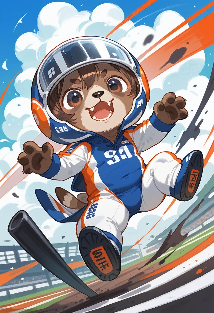 animal,chibi,sloth,sport,racing,biker,racing suit