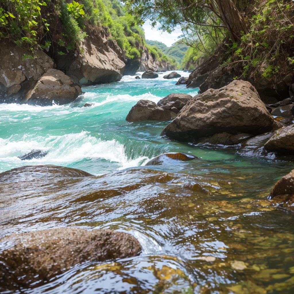 close up shot of rio cristalino you can see the fish and rocks