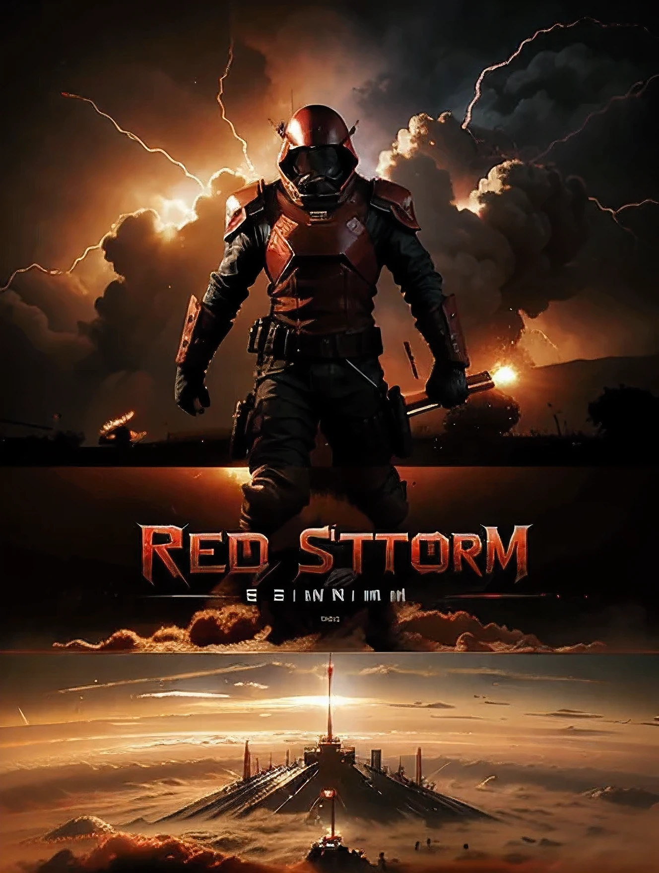 Gaming red storm themed logo