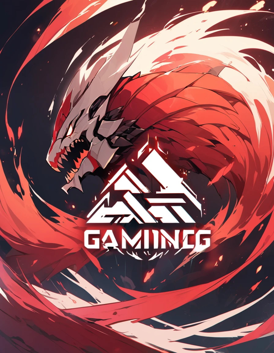 Gaming logo with red storm theme