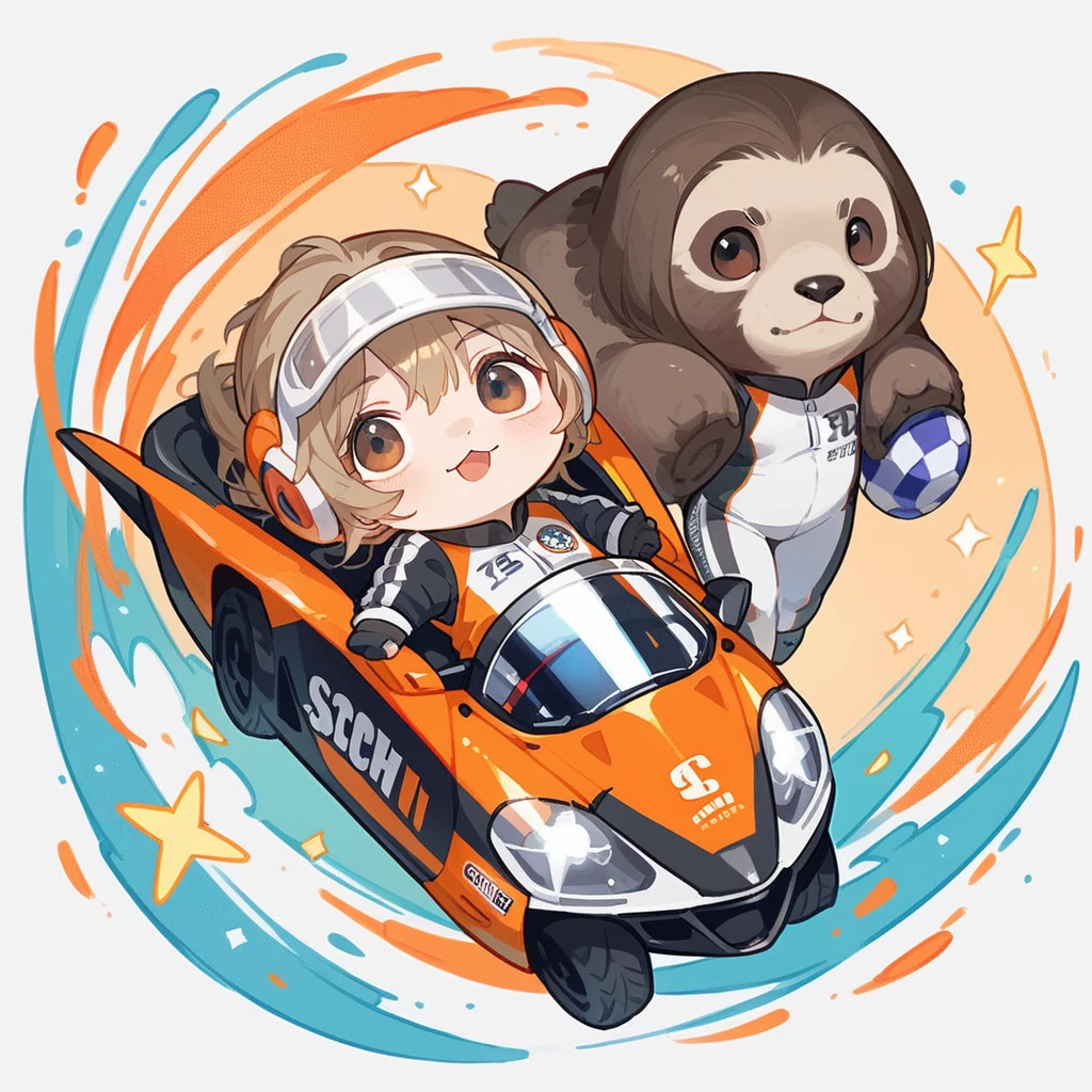 animal,chibi,sloth,super sport ,racing,biker,racing suit