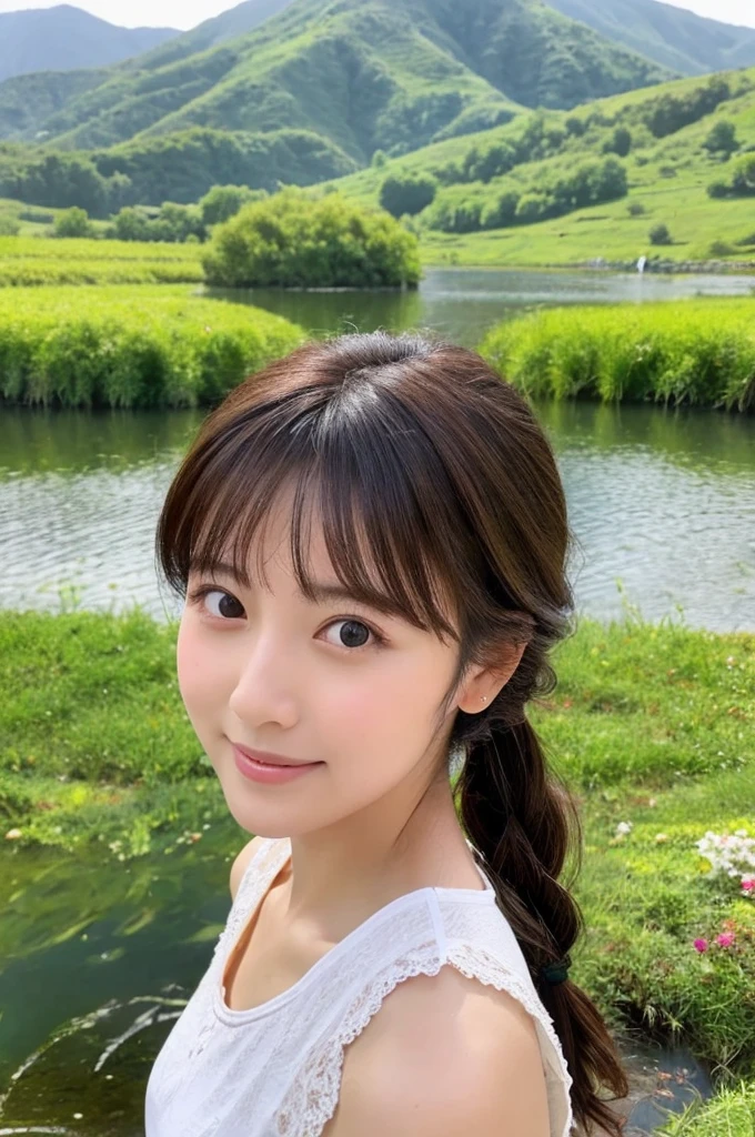 ((Highest quality)), ((masterpiece)), (detailed),Perfect Face,Japanese,landscape,Beauty,cute,Upper Body
