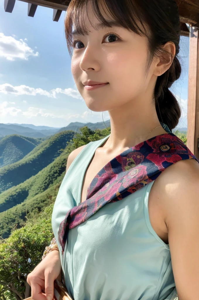 ((Highest quality)), ((masterpiece)), (detailed),Perfect Face,Japanese,landscape,Beauty,cute,Upper Body