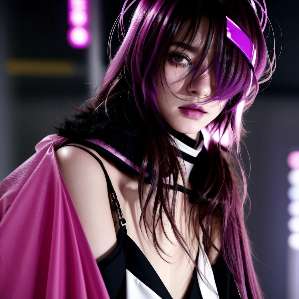 フェイスペイントをしたサイボーグのBeauty, whole body, cyber punk, Fashion Model, Beauty, Francis Bacon's painting style