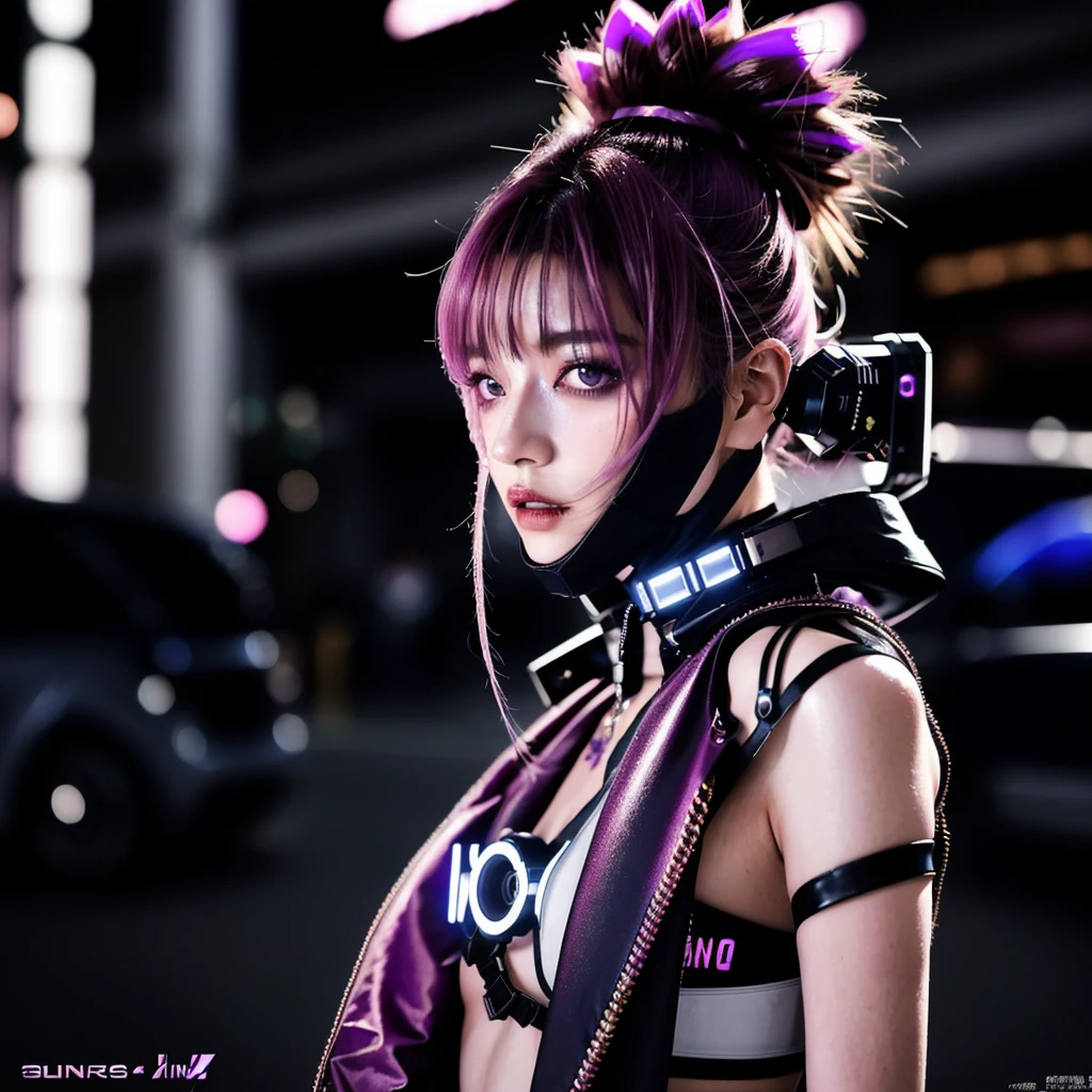 フェイスペイントをしたサイボーグのBeauty, whole body, cyber punk, Fashion Model, Beauty, Francis Bacon&#39;s painting style
