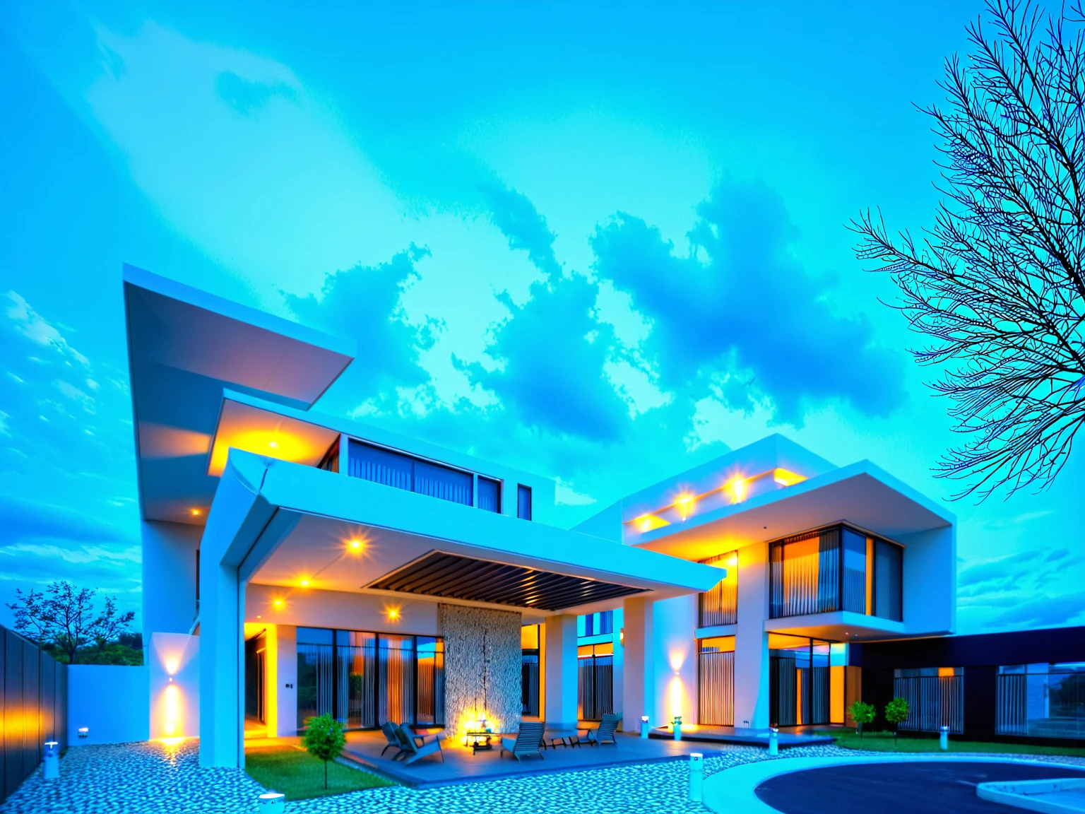 Masterpiece, high quality, best quality, authentic, super detail, outdoors, onestoreyvillaXL, aiaigroup, house style modern on the street ,stairs, white wall ,road,pavement, grass, trees, sky, cloud, (daylight:1.1)
