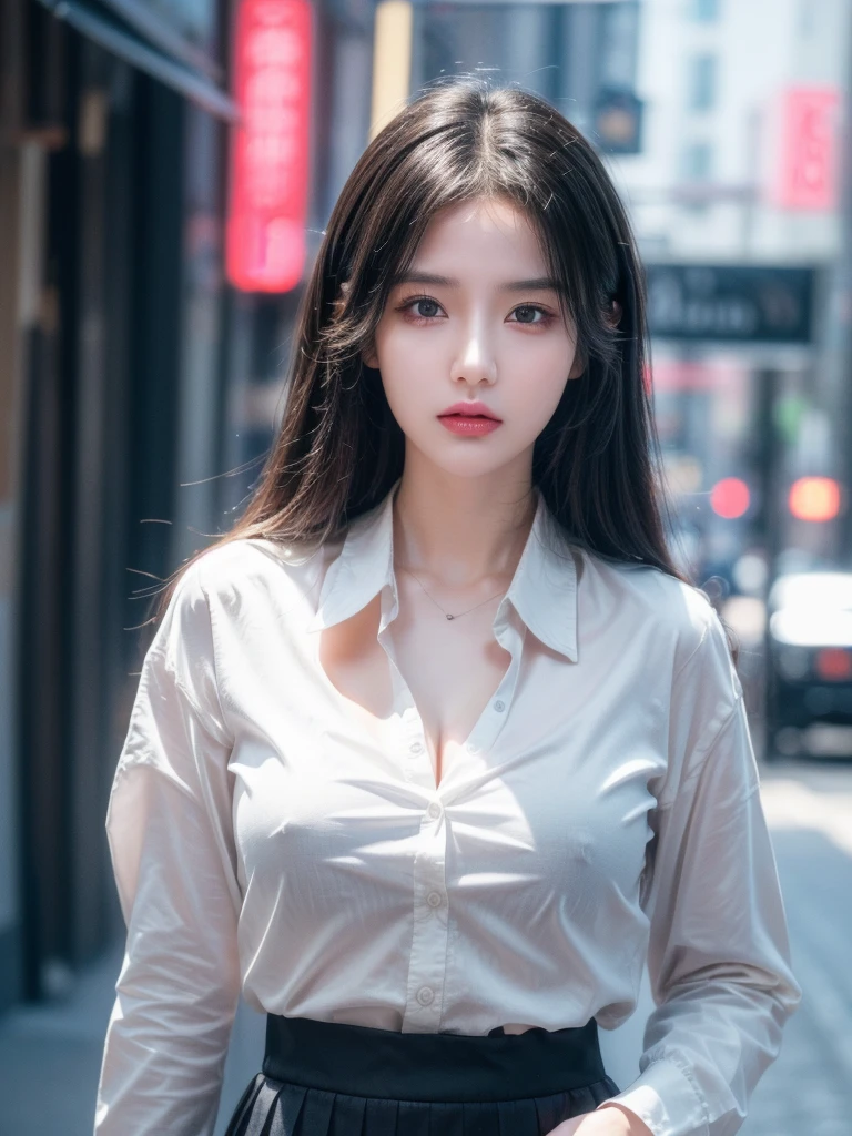 (((realistic photography))),, portrait, (afraid face:1.3),, beautiful girl, looking at viewer, , (school uniform:1.2), shirt buttoned and trousers, , (busty cleavage:1),, in the japan street, (environment details:1.3),, (RAW Photo, cg unity, photography, ultra realistic details, sharp focus, detailed skin,4k, high-res, masterpiece, best quality, realistic, vibrant:1.2),, (8k,4k, UHD, high resolution, professional, cinematic, movie, dramatic),, (anamorphic depth of field blur background), detailed background,