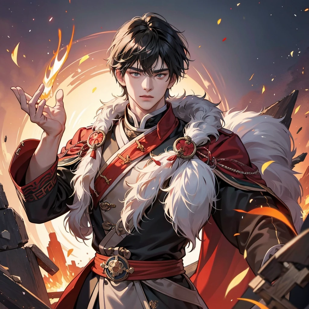 1 handsome genghis khan, manly, handsome, demon slayer, 8k, hd, unreal engine,