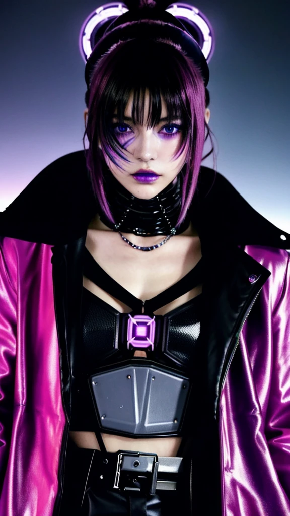 フェイスペイントをしたサイボーグのBeauty, whole body, cyber punk, Fashion Model, Beauty, Francis Bacon's painting style