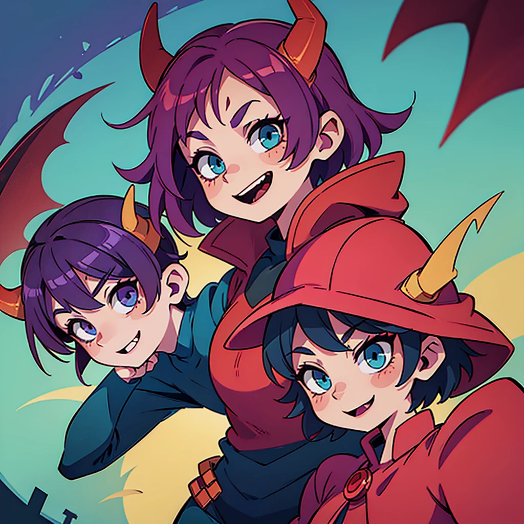 High resolution、 Devil！Appearing from the Demon World！The eyes are sharp、A demon that devours people&#39;s souls。
He has a suspicious smile。
green、black、In yellow color！
