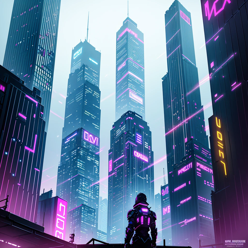 "In the neon-lit dystopian cityscape of Neonova, colossal skyscrapers pierce the smog-filled skies, but the most striking is the Chroma Tower, a towering monolith that shimmers with a kaleidoscope of colors, its surface a canvas for holographic advertisements. In this gritty metropolis, craft a story or scene where a lone hacker finds a hidden message in the tower's ever-changing neon display, setting off a chain of events that will shape the future of the city."
(side view, ruins, darkness, night, post apocalyptic), menacing phantom fighting with a ghost hunter