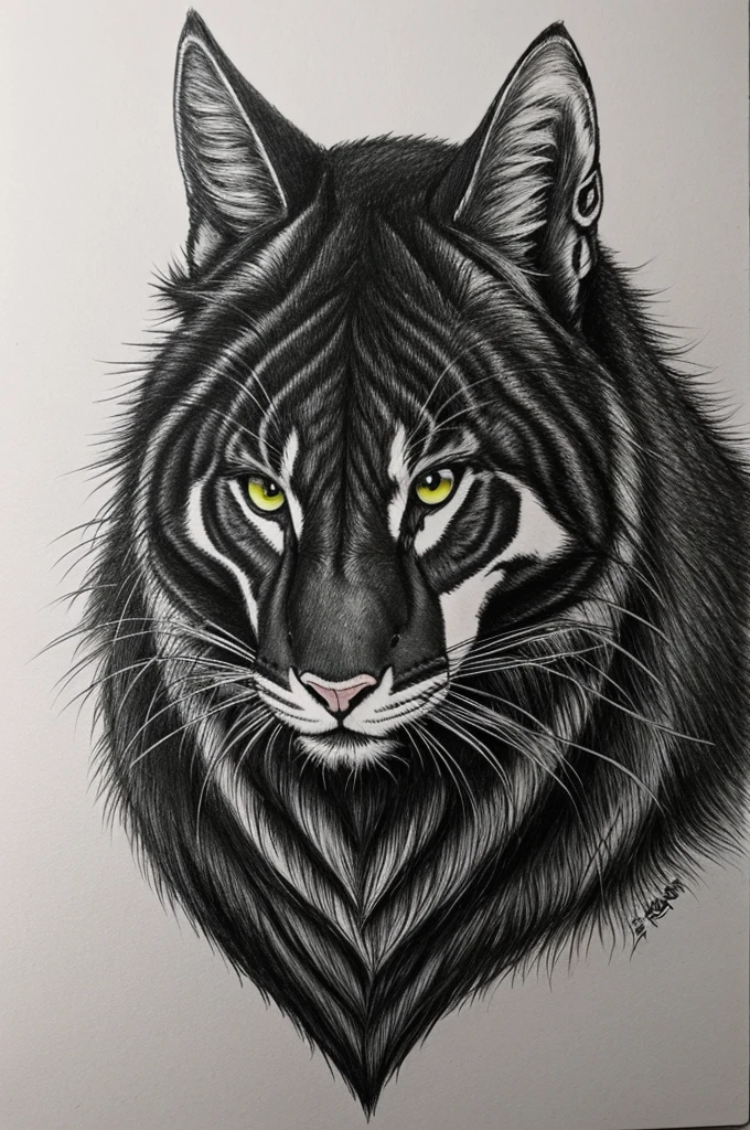 Drawing that represents animal innocence and evil in anime style
