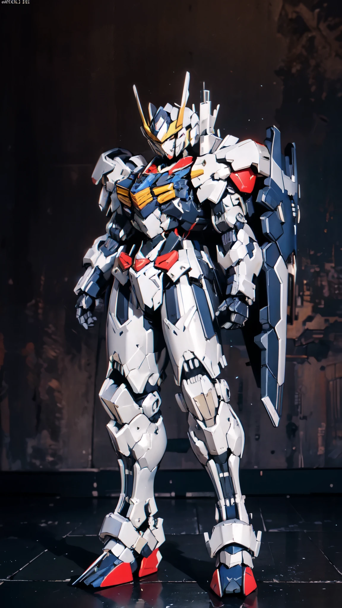 (masterpiece:1.5, best quality:1.5, extremely delicate:1.5), humanoid Mecha, fully enclosed shoulder guards, matching arm and leg guards, full body, full armor, the design balances heavy with agility, (the color scheme is primarily white with red and blue accents, the concept Inspired by Super robot, organic biotech armor, standing, floating high above the futuristic sci-fi city), exquisite and mature art style, (aura effect, energy, glowing eyes, the armor glows), ((SRS)), metallic, dramatic, high definition, highres, ultra-detailed, ultra-fine painting, professional, perfect body proportions, anatomically correct, symmetrical face, extremely detailed eyes and face, high quality eyes, creativity, RAW photo, UHD, 32k, Natural light, cinematic lighting, masterpiece-anatomy-perfect