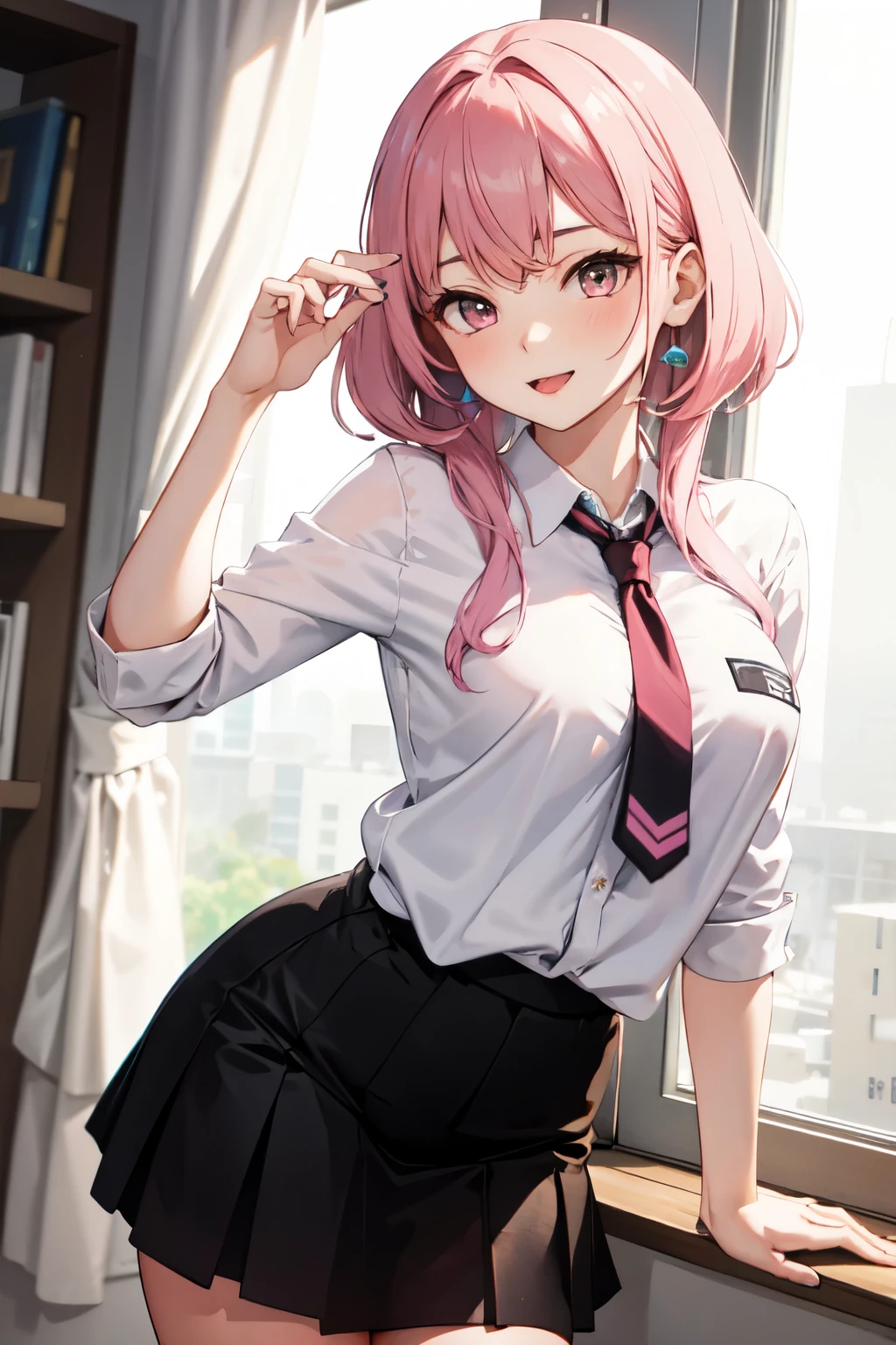 high school girl,Lewd,Pink Hair,Sexy pose