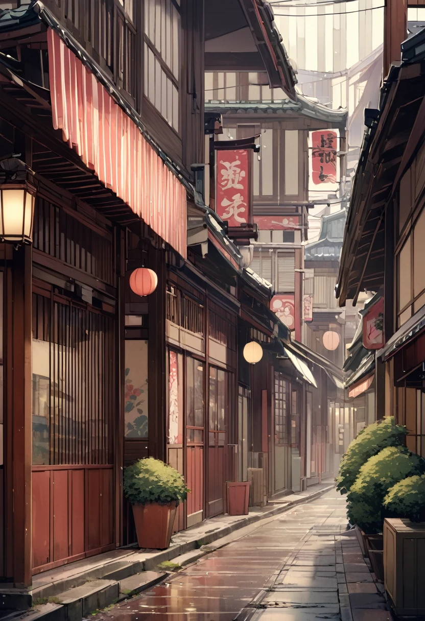 Nostalgic Japanese scenery, decadent arcade shopping streets, and most of the stores have shutters down and are closed.