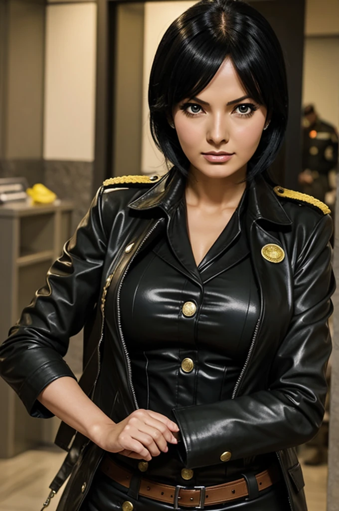 Make Nico Robin from one piece with a military suit
