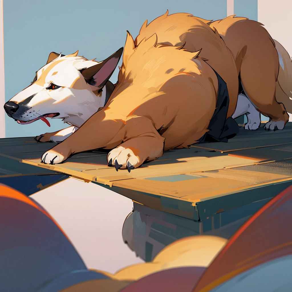 Dog tilting its head