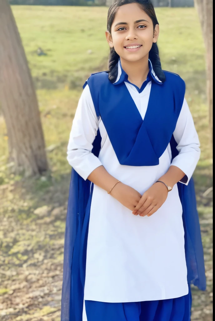 Raw photo , 1 girl ,Wearing salwar kameez uniform, teen school girl, with plait , professional photographer, (hdr:1.4), masterpiece, ultra-realistic 8k, perfect artwork, intrincate details, cute face, award winning photograph, (Best quality, 8k, 32k, Masterpiece, UHD:1.3)