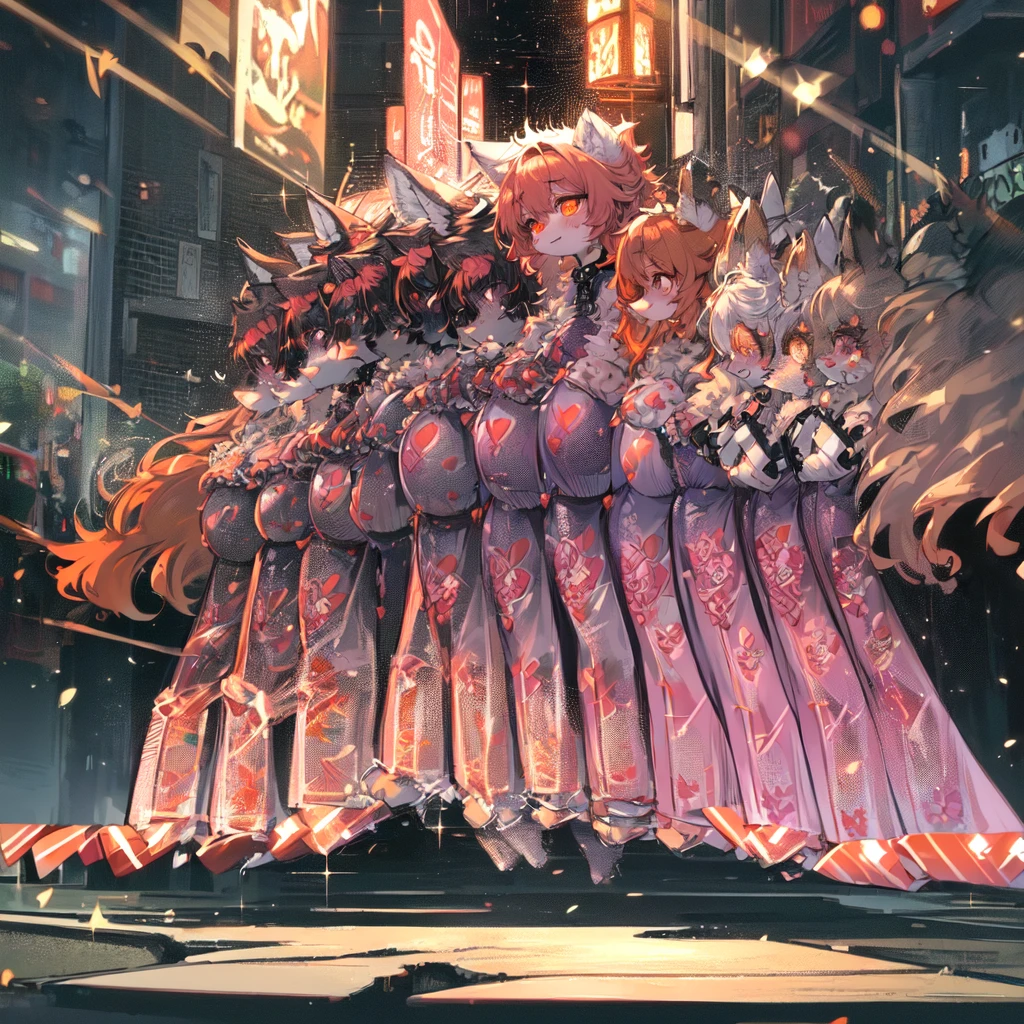 best quality,best resolution,(fluffy anthro furry :1.6),fox girl, orange hair,medium breasts,pink eyes,glowing eyes, medium hair,wavy hair,messy hair, fox ears,heart collar,grey bracelet, hairpin,looking at viewer,heavy reath,very hot,full face blush,sparkling eyes,glistering eyes, (side view:1.3), (pregnant:1.3), shiny skin, orange skin,shy, blush, embarrassed, in pain, outside, in the street (pregnant:1.3), solo, alone,thighhighs, wide eyes, bent over (sexy lingerie:1.2), long lingerie, 