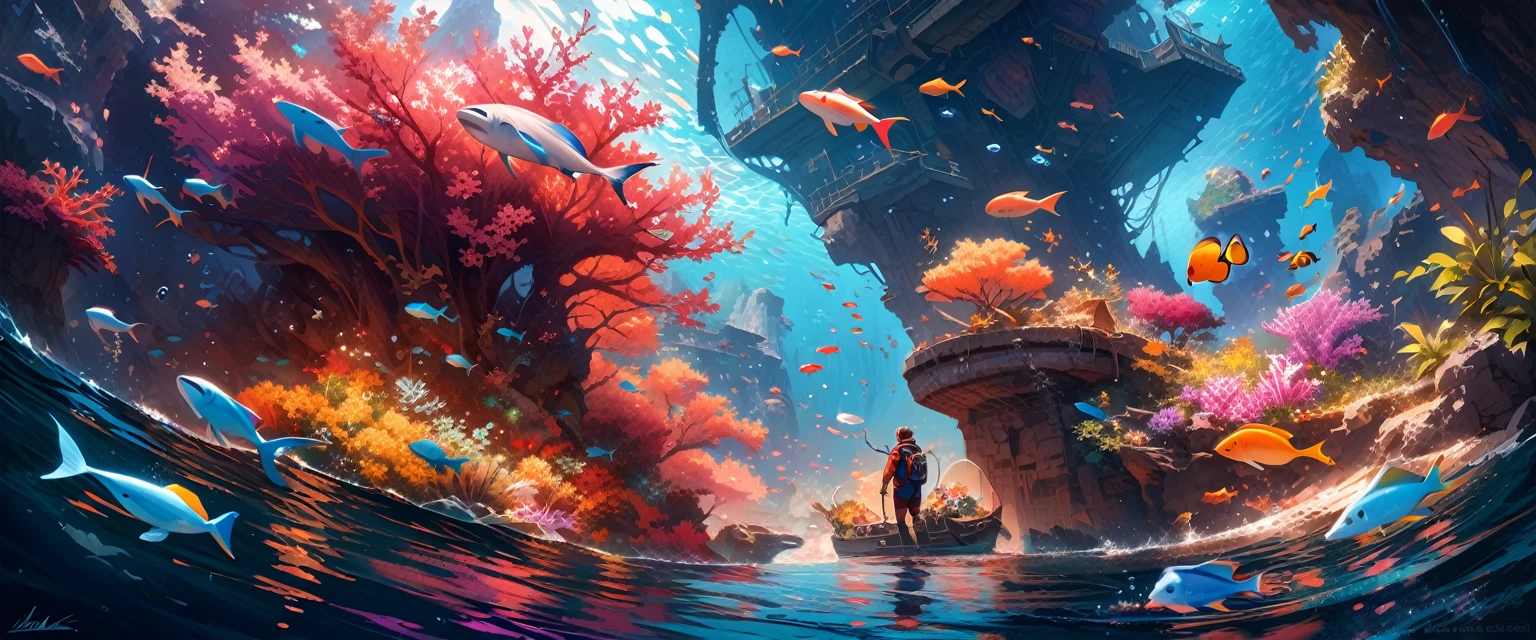 (best quality,4k,8k,highres,masterpiece:1.2),ultra-detailed,(realistic,photorealistic,photo-realistic:1.37),diving,1diver,girl,scuba diving outfit,underwater adventure,looking for Atlantis,sunken mythical city,beautiful detailed eyes,beautiful detailed lips,extremely detailed eyes and face,longeyelashes,clear water,coral reefs,fish swimming,bioluminescent creatures,colorful underwater plants,deep sea exploration,dramatic sunlight filtering through the water,sparkling ocean waves reflecting the light,thrilling underwater discovery,mysterious ancient ruins,crumbling architecture,rusty shipwrecks,endless blue depths,undiscovered treasures,exploring the depths with curiosity and determination,vibrant colors blending harmoniously,diver gracefully navigating the underwater world,peaceful yet exciting atmosphere,ethereal and enchanting scenery,dreamlike underwater landscape,uncovering the secrets of the deep sea,tangled seaweed swaying gently,interaction with marine life,deep breath as the diver prepares to dive,bubbles rising to the surface,weightlessness,feeling one with the ocean