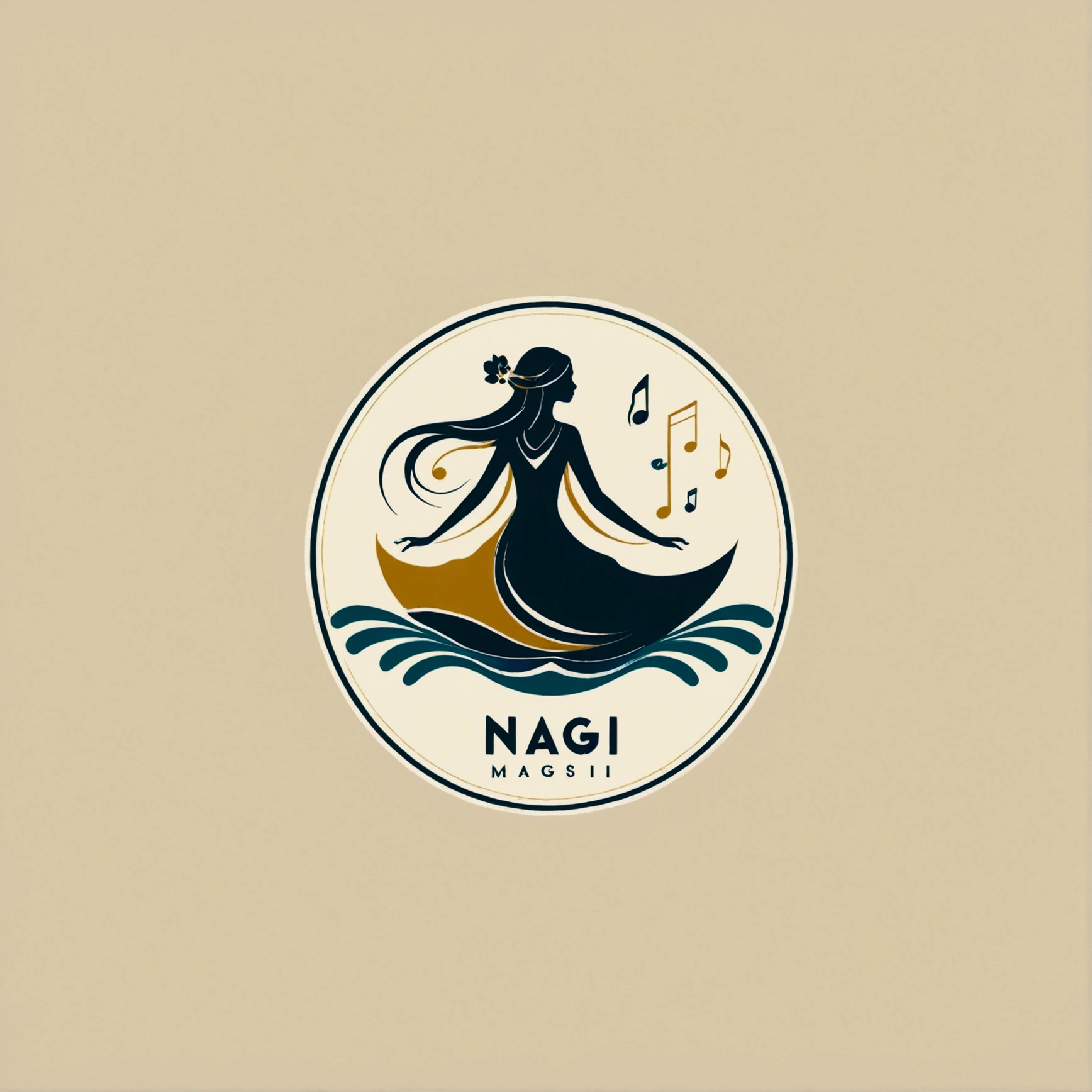 NAGI Music Label, Logo, Simple color, simple figure, calm