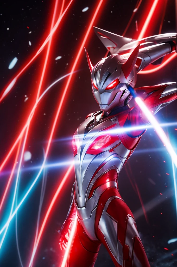 Ultraman、Awakening、Limiter release、Red light、Red aura、Red lightのコア、Red lightが漏れ出る、Ultraman&#39;s Powered Suit