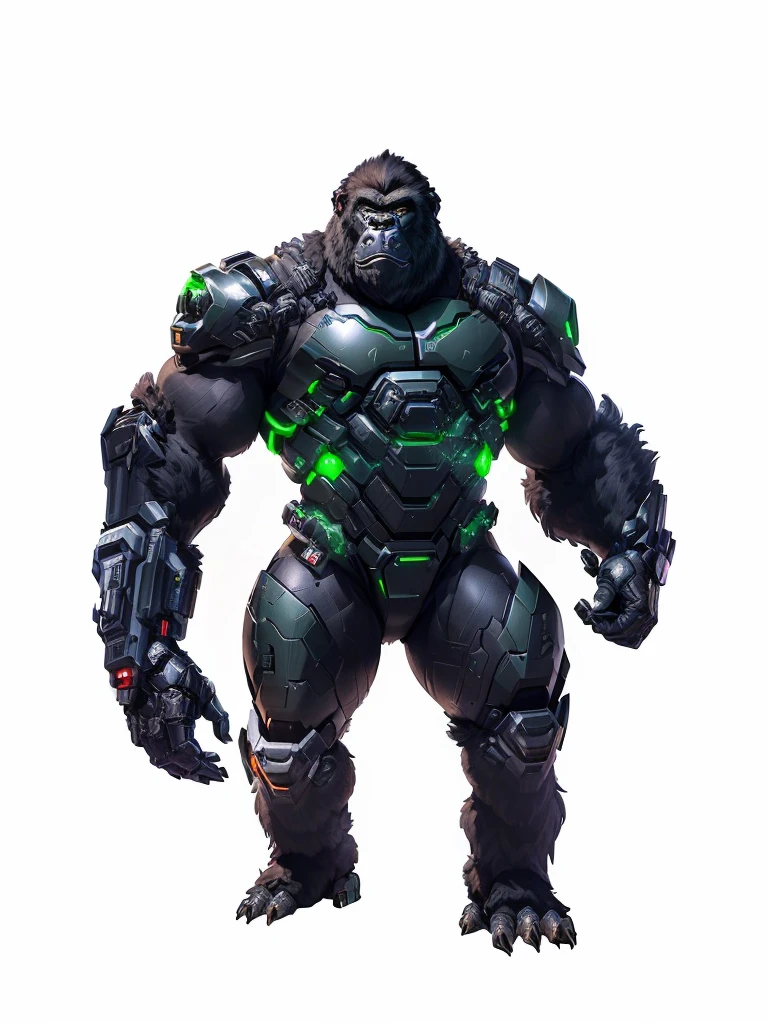 araffe with a green light on his chest and a black suit on, winston the ape from overwatch, gorilla, an king kong rage on street, hulking, king kong, unigine render, character art the contra, official concept art, official character art, winston from overwatch, like gorilla, crysis nanosuit, doom guy resembling samus