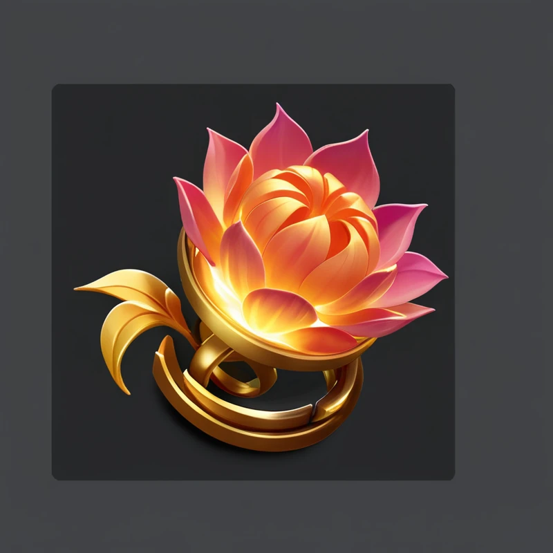 Close-up of a flower,Wearing a gold ring, game icon Programming, 3d icons for mobile games, Game Icon Assets, Magic spell icon, Programming art, Holy Flame Crown Spell, Programming 3 d, Object Art, Game assets, Programming game art, mobile Game assets, Programming, Artifact dota2, Fantasy game spell icons