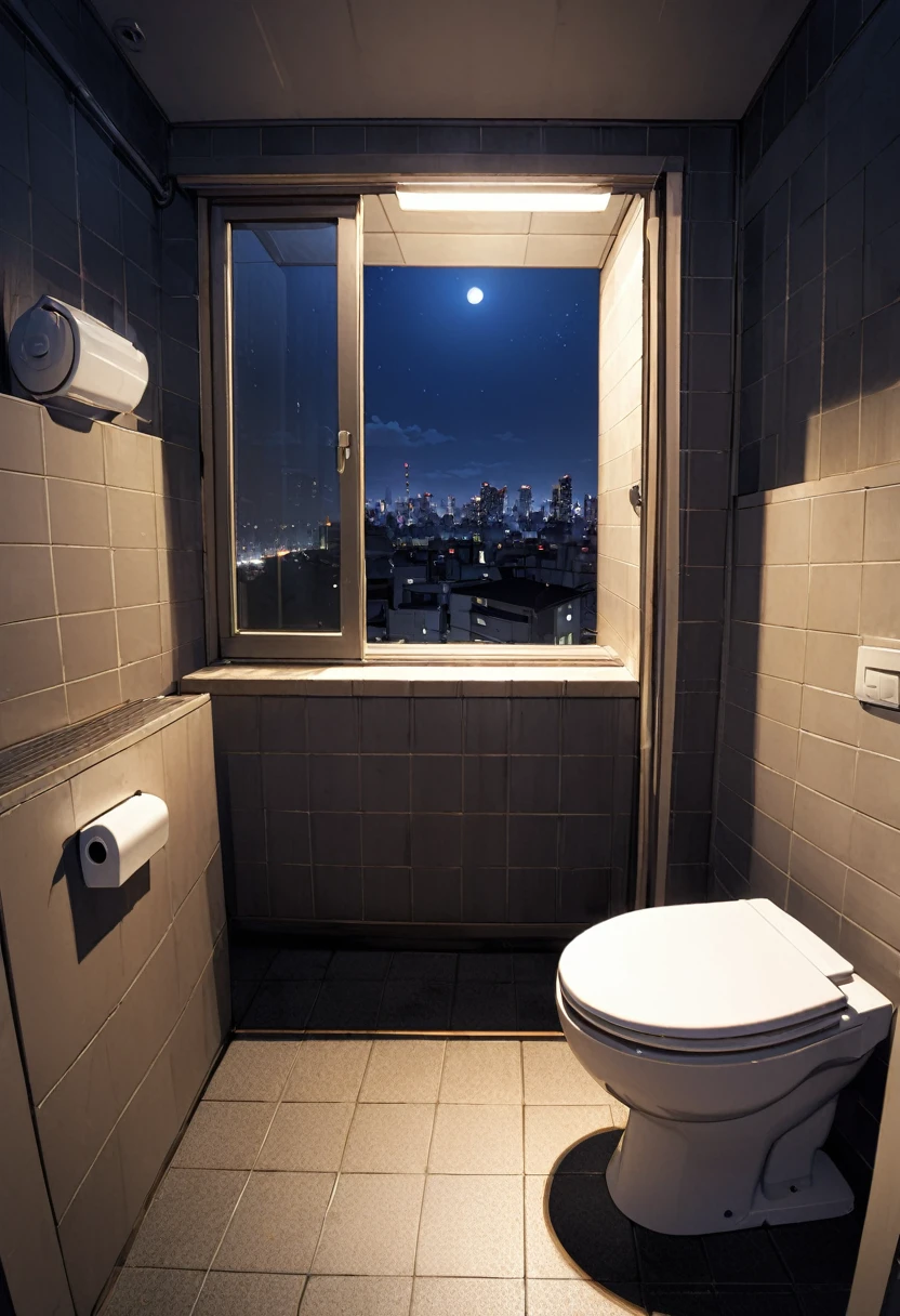 Private toilet、night