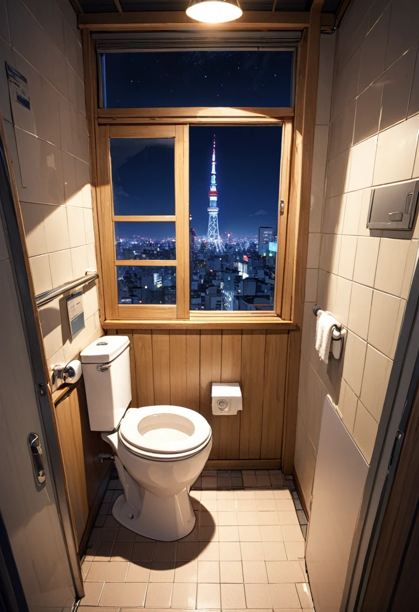 Private toilet、night