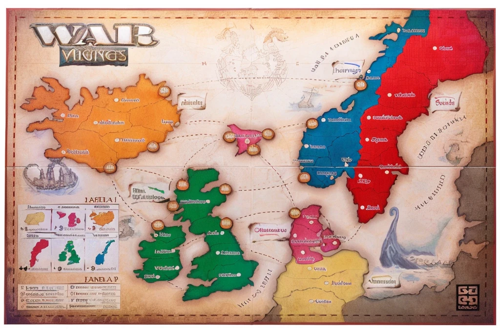 a close-up of a world map with countries, tabletop game board, game board, map, game map, Mythological map, based on geographic map, highly detailed map, Incarnate, Antique fantasy regional map, board game, fantasy map, board games, d&d style fantasy map design, d&d Map, full product shot, showing kingdoms