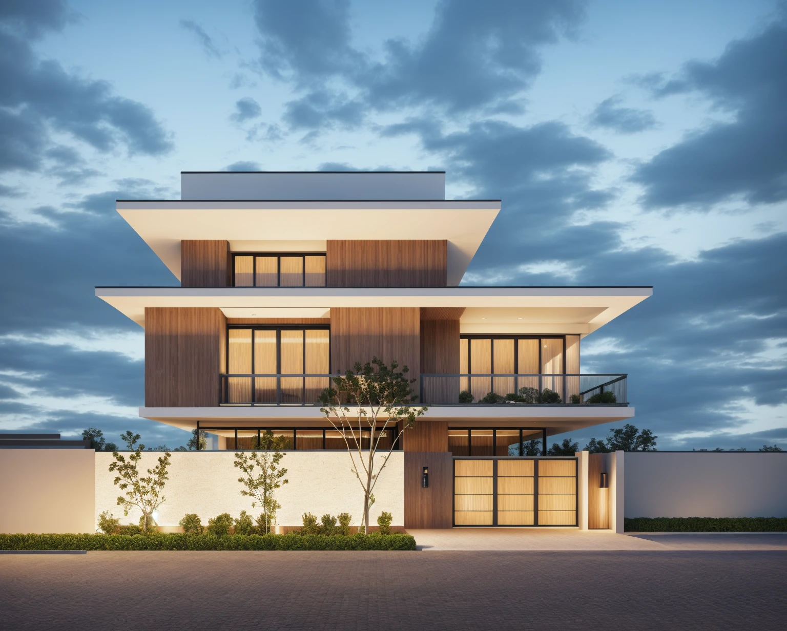 PLATFORM KTHOUSE, 1 morden villa,1large yard, 1 road runs in front of the house, (RAW photo, real, best quality, masterpiece:1.2), look morden minimalist, 1 road in front of the house, dynamic lighting:1.3, (hyper realistic, photo-realistic:1.2), high quality, (dark lighting:1.2), perfect lighting, archdaily, no human, light at 12 noon, light in door:1.2