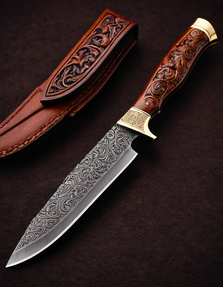 A special type of knife, with carved design