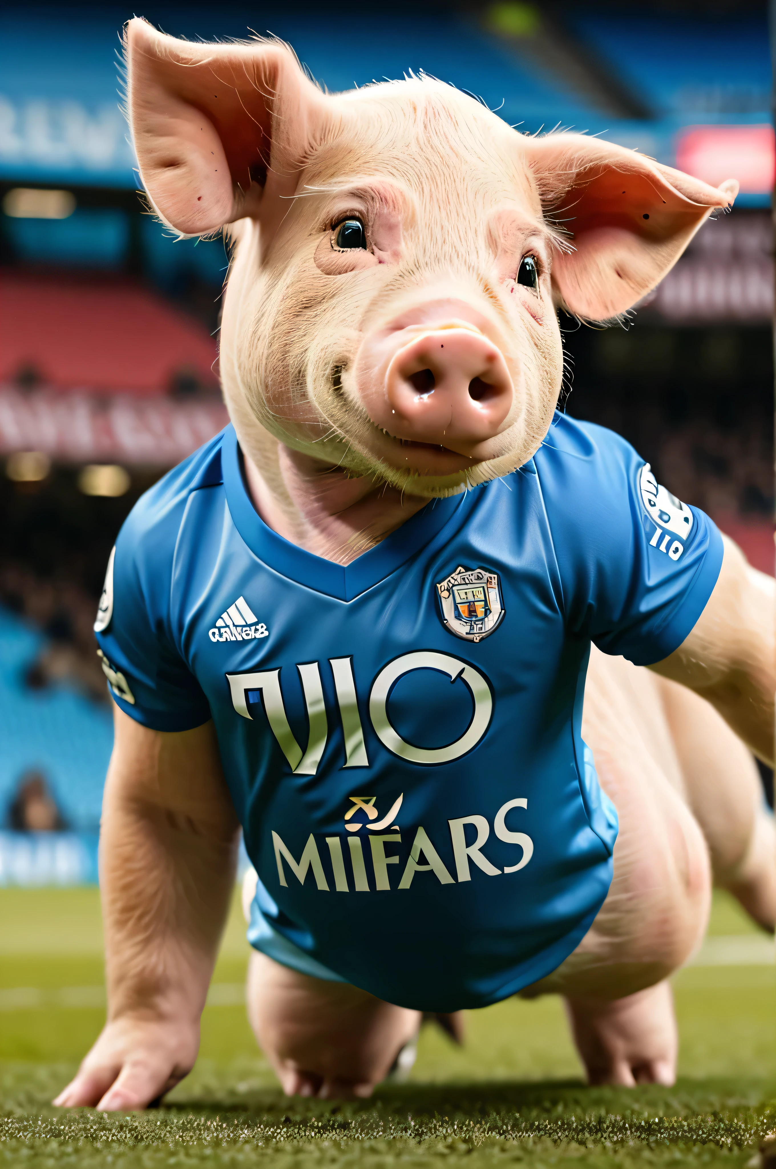 Pig with the Manchester city shirt