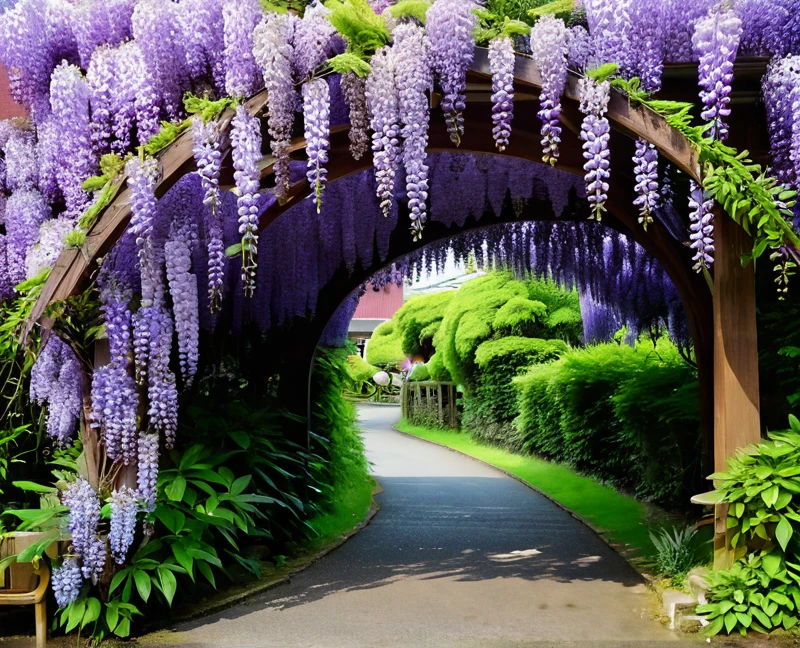 Wisteria,Flower Arch,Wisteria棚のように