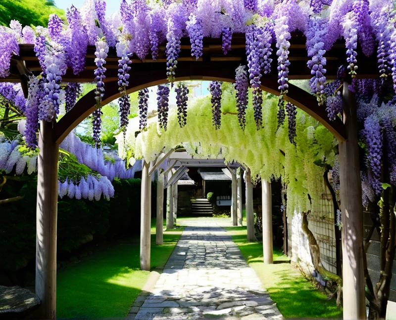 Wisteria,Flower Arch,Wisteria棚のように