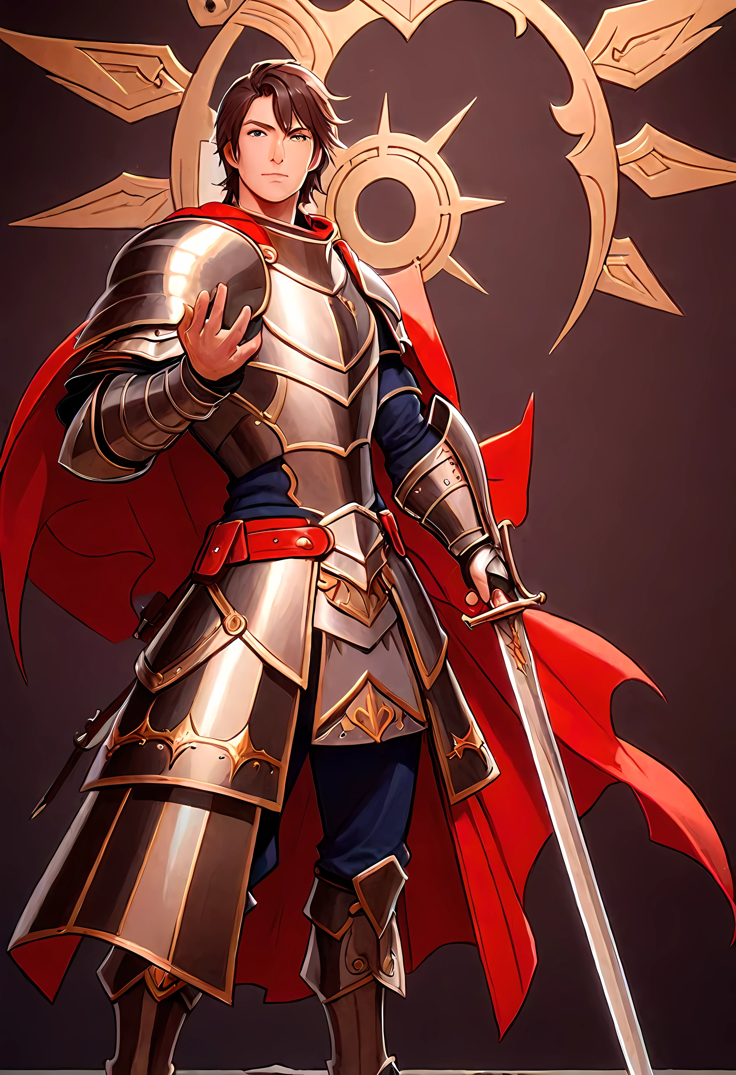 a drawing of a male knight holding a sword and shield, clean lineart, bold lineart, simple lineart, male paladin, a human male paladin, heavy lineart, lineart behance hd, lineart, perfect lineart, thick lineart, sharp lineart, line art, extremely fine ink lineart, detailed line art, intense line art